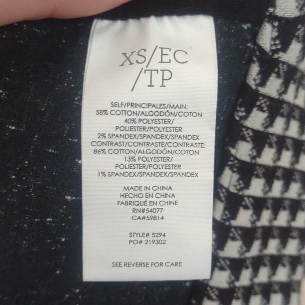 CAbi Club Cobalt/Black/White Tweed Jacket Style # 5294 Size XS - Picture 7 of 8